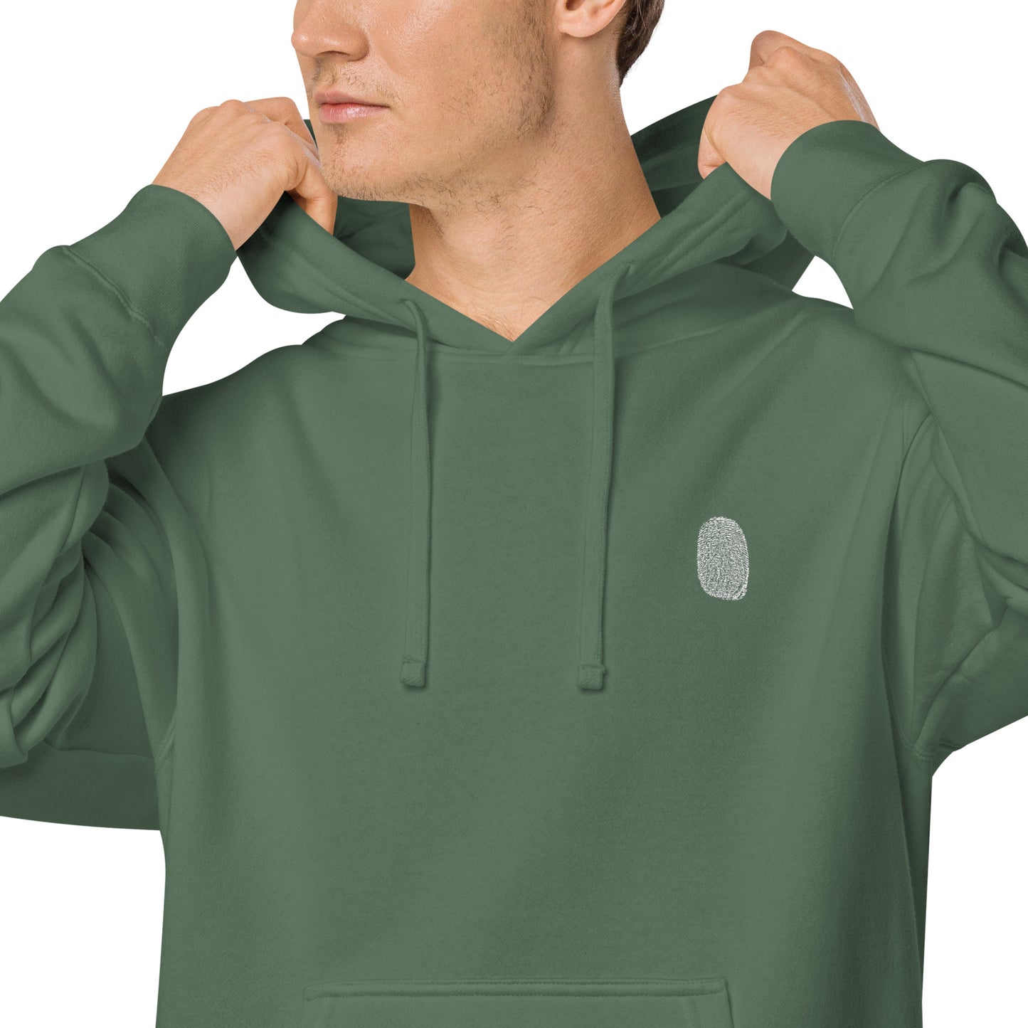 Anthromo Thumb Print Unisex pigment-dyed hoodie