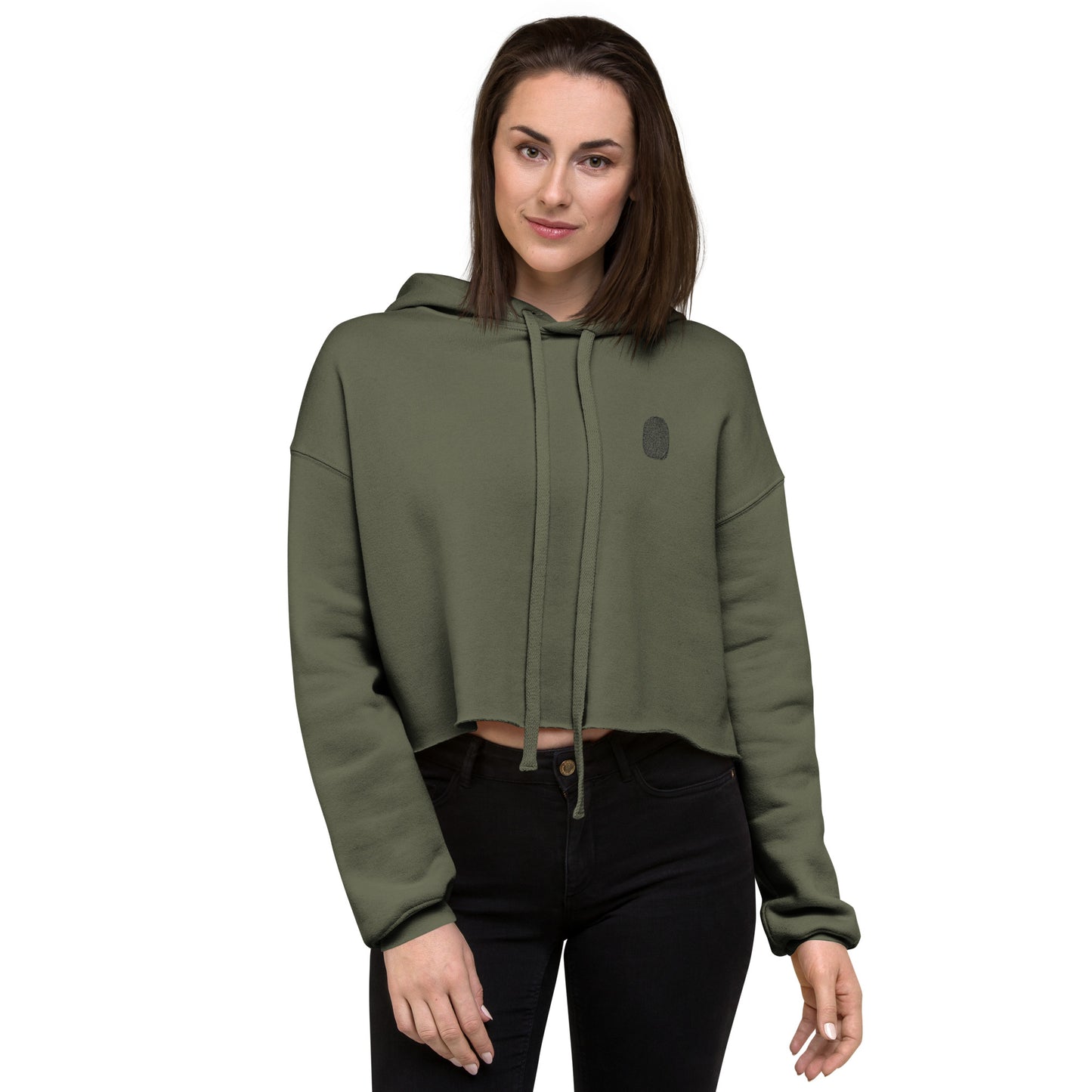 Anthromo Thumb Print Crop Hoodie