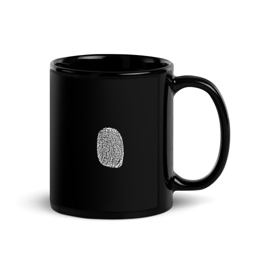 Anthromo Thumb Print Black Glossy Mug